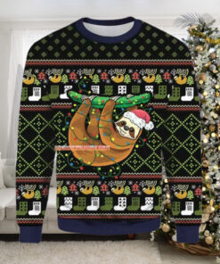 Sloth Light Ugly Christmas Sweater