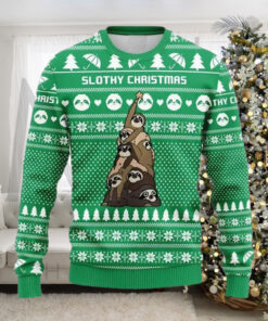 Slothy Tree Christmas Ugly Sweater