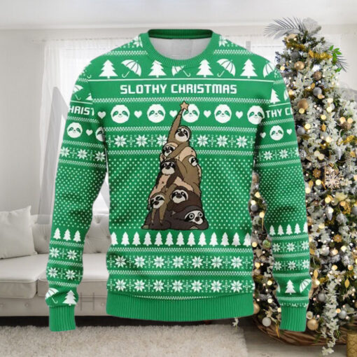 Slothy Tree Christmas Ugly Sweater