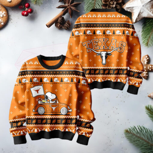 Snnopy x Texas Longhorns Christmas Sweater