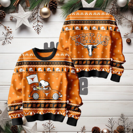 Snnopy x Texas Longhorns Christmas Sweater