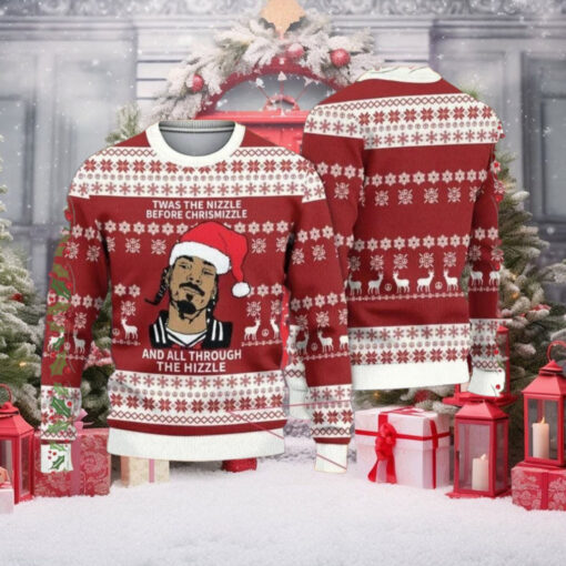 Snoop Dogg Twas The Nizzle Before Christmizzle Christmas Ugly Sweater Ugly Christmas Sweater