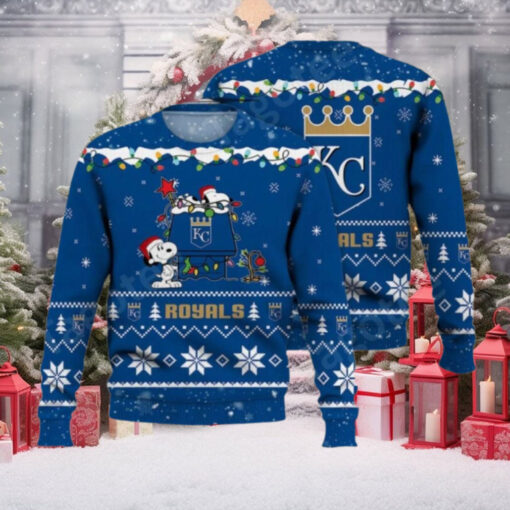 Snoopy And Charlie Brown Kansas City Royals Christmas Sweater