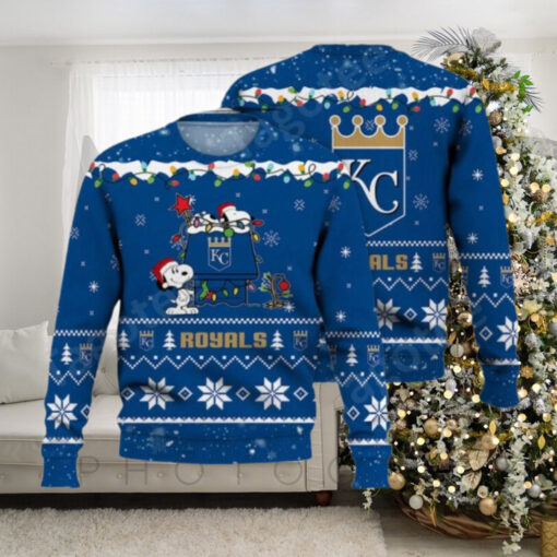 Snoopy And Charlie Brown Kansas City Royals Christmas Sweater