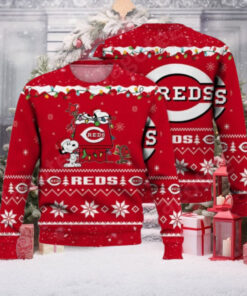 Snoopy Christmas Scene Cincinnati Reds Ugly Sweater