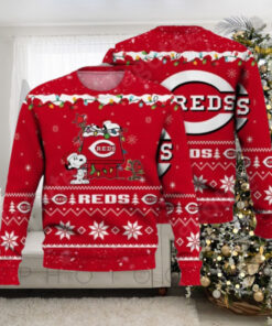 Snoopy Christmas Scene Cincinnati Reds Ugly Sweater