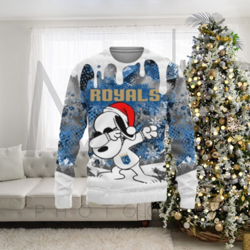 Snoopy Dabbing KC Royals Christmas Ugly Sweater