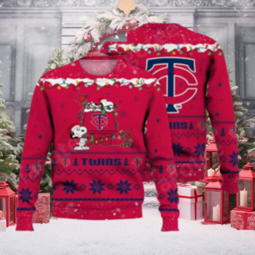 Snoopy Decorating Minnesota Twins Ugly Christmas Sweater