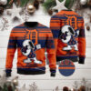 Snoopy Detroit Tigers Sliding Custom Name Ugly Sweater