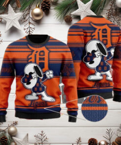 Snoopy Detroit Tigers Dabbing Christmas Sweater