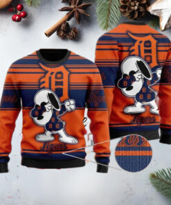 Snoopy Detroit Tigers Dabbing Christmas Sweater