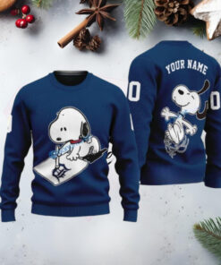 Snoopy Detroit Tigers Sliding Custom Name Ugly Sweater