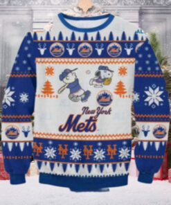 Snoopy Pitching NY Mets Ugly Christmas Sweater