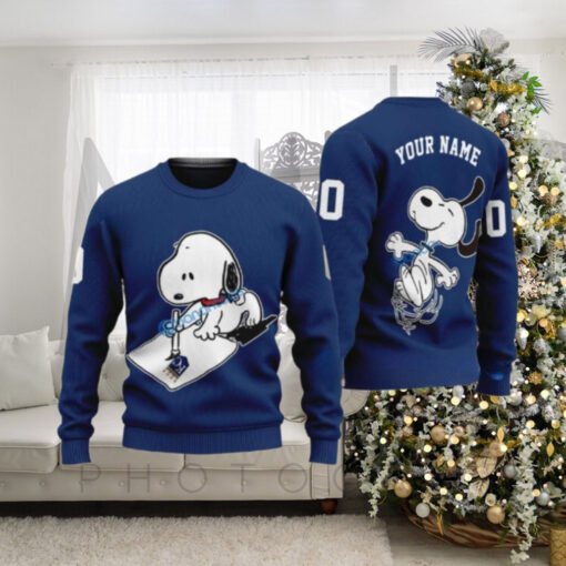 Snoopy Skateboarding KC Royals Personalized Ugly Sweater