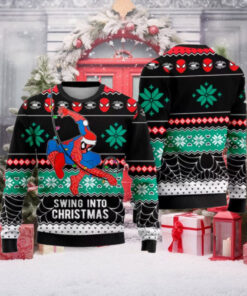 Spider Man Swing Into Christmas Ugly Christmas Sweater