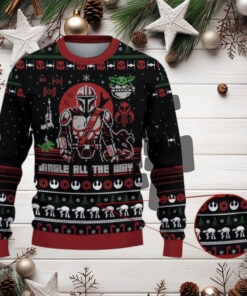 Star Wars Jingle All The Way Mandalorian Yoda Ugly Christmas Sweater, Yoda Christmas Sweater