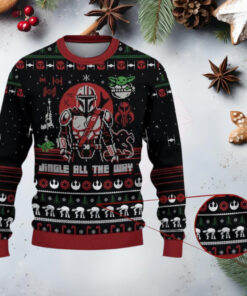 Star Wars Jingle All The Way Mandalorian Yoda Ugly Christmas Sweater, Yoda Christmas Sweater