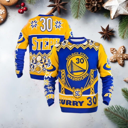 Stephen Curry Golden State Warriors NBA Ugly Sweater Holiday Ugly Christmas Sweater