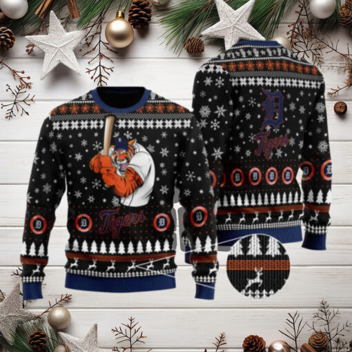 Swinging Tiger Detroit Tigers Baseball Ugly Christmas Sweater