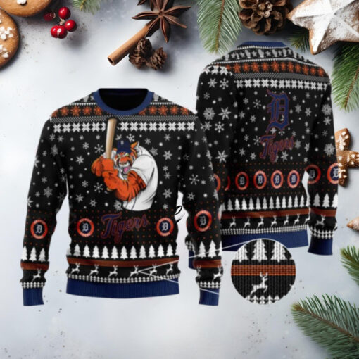 Swinging Tiger Detroit Tigers Baseball Ugly Christmas Sweater