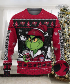 Tampa Bay Buccaneers The Grinch Drink Coffee Ugly Christmas Sweater