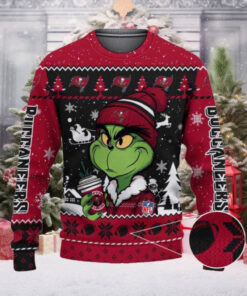 Tampa Bay Buccaneers The Grinch Drink Coffee Ugly Christmas Sweater