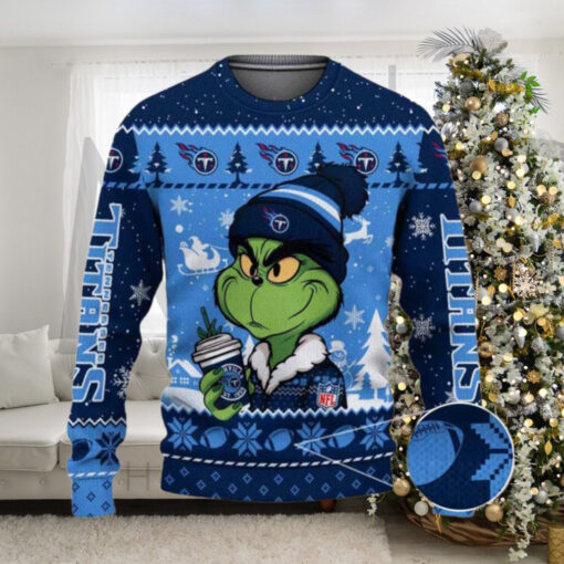 Tennessee Titans The Grinch Drink Coffee Ugly Christmas Sweater