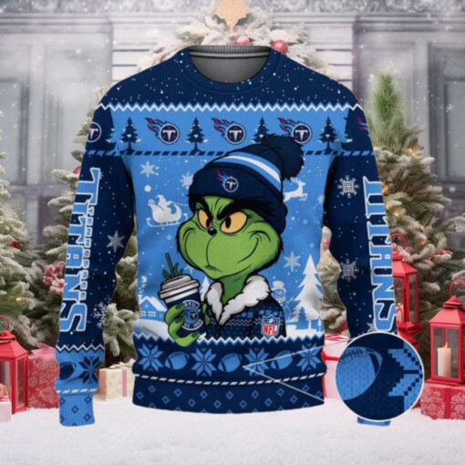 Tennessee Titans The Grinch Drink Coffee Ugly Christmas Sweater