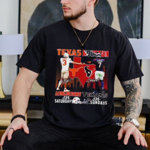 Texas Longhorns Quinn Ewers on Saturdays and Houston Texans C. J. Stroud on Sundays signature shirt