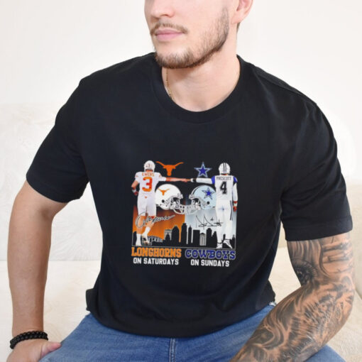 Texas Longhorns on Saturdays x Dallas Cowboys on Sundays skyline shirt