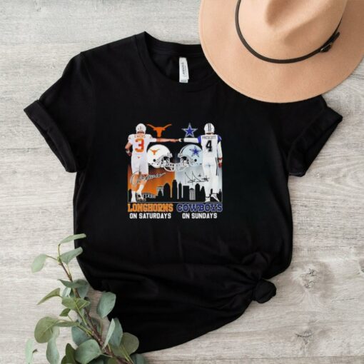 Texas Longhorns on Saturdays x Dallas Cowboys on Sundays skyline shirt