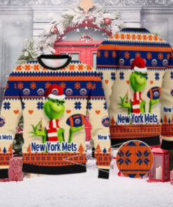 The Grinch Holding Mets Ornament Ugly Christmas Sweater