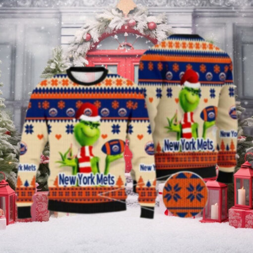 The Grinch Holding Mets Ornament Ugly Christmas Sweater