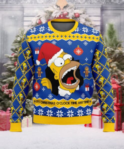 The Simpsons Its Christmas Oclock Time Anytime Christmas Sweater