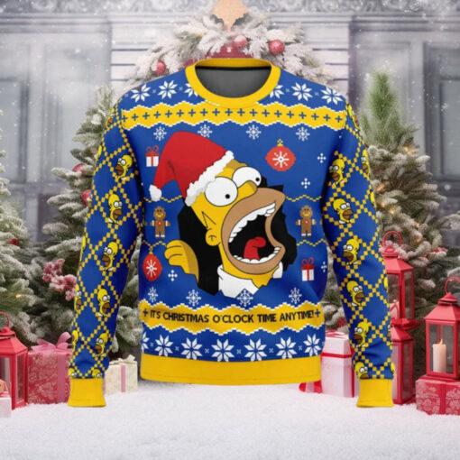 The Simpsons Its Christmas Oclock Time Anytime Christmas Sweater