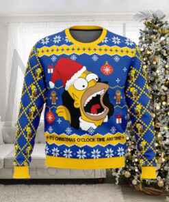 The Simpsons Its Christmas Oclock Time Anytime Christmas Sweater