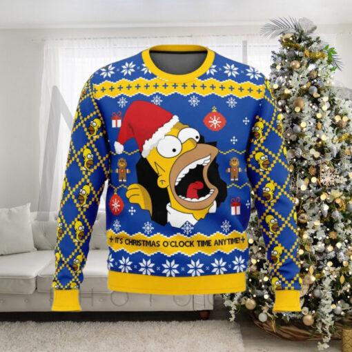 The Simpsons Its Christmas Oclock Time Anytime Christmas Sweater