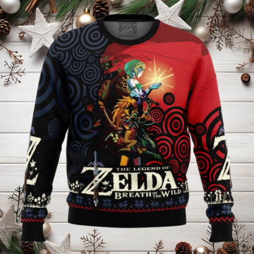 Triforce The Legend Of Zelda Anime Ape Chirstmas Gifts 2024 Xmas For Family And Friends Ugly Sweater