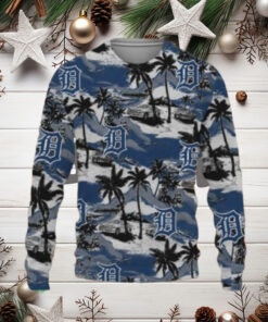 Tropical Palm Tree Detroit Tigers Christmas Ugly Christmas Sweater