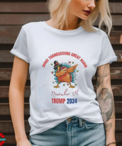 Turkey dabbing make Thanksgiving great again Trump 2024 shirt