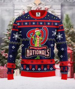 Washington Nationals Christmas Sweater With Grinch In Santa Hat