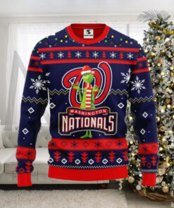 Washington Nationals Christmas Sweater With Grinch In Santa Hat