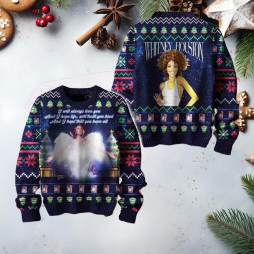 Whitney Houston I Will Always Love You Christmas Sweater Chirstmas Gifts 2024 Xmas For Family And Friends Ugly Sweater