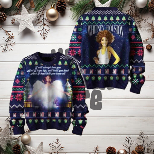 Whitney Houston I Will Always Love You Christmas Sweater Chirstmas Gifts 2024 Xmas For Family And Friends Ugly Sweater