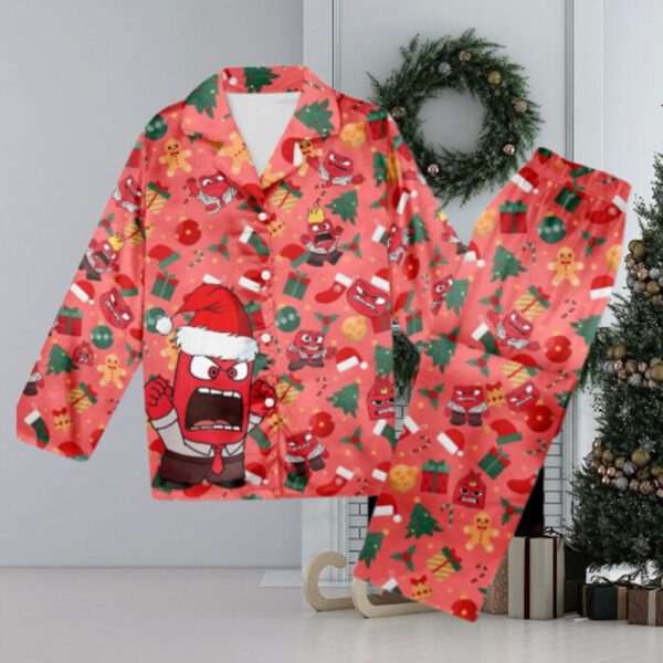 Anger Inside Out Christmas Pajamas, Inside Out 2 Christmas Pajamas Set