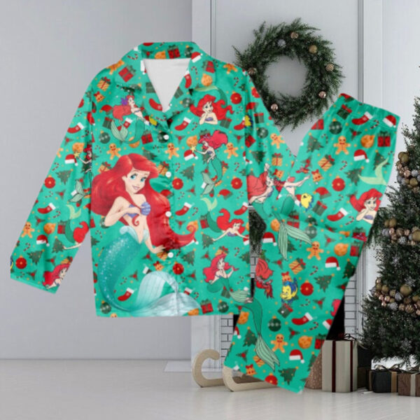 Ariel Christmas Pajamas, Princess Christmas Pajama Set Gift Women For Holiday