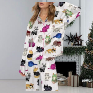 Cat Lovers Satin Pajama Set