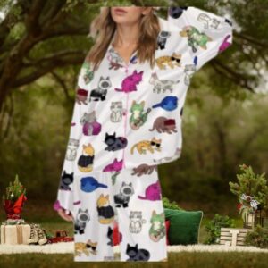 Cat Lovers Satin Pajama Set