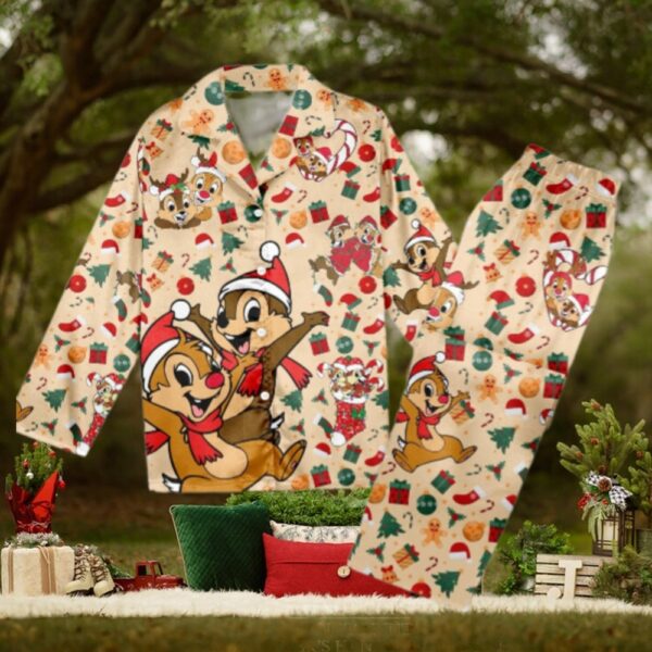 Chip and Dale Christmas Pajamas, Chip’n Dale Christmas Pajamas Set Gift For Holiday