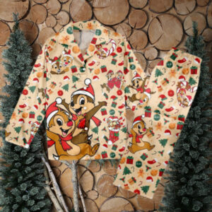 Chip and Dale Christmas Pajamas, Chip’n Dale Christmas Pajamas Set Gift For Holiday